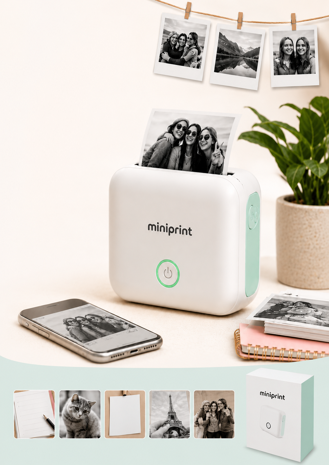 miniprint mini thermal printer lifestyle poster